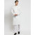 RG Designers Cream Plain Cotton Linen Kurta Pyjama Set for Men