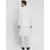 RG Designers Cream Plain Cotton Linen Kurta Pyjama Set for Men
