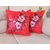 Digitally Printed Decorative and Designer Square Velvet Cushion Covers - Set of 5, (16 X 16) Red
