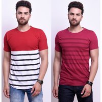 Odoky Axxitude Men Multicolor Round Neck T-Shirts For (Pack of 2)