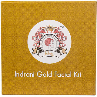 Indrani Gold Facial Kit 40 gm Has Anti- Ageing Properties And Brightens Your Skin (Gel, Scrub, Cream, Pack) Oily Skin, Dry Skin, All Skin Types