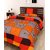 SHAKRIN 3D Printed Glace Cotton Single Orange Bedsheet with 1 Pillow Cover (Size 152 cm x 228 cm)