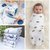 REGAL Organic Cotton Baby Muslin Cloth Extra Large Swaddle Blankets with Random Designs (110x110 cm, Multicolour) - Pack