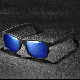 Davidson Mirrored Blue Lens Wayfarer Sunglass