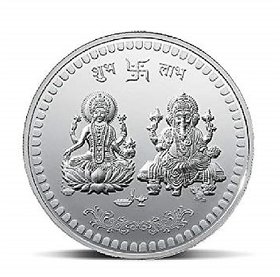 Laxmi  Ganesh silver coin 10gm natural  original silver coin by CEYLONMINE