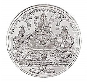 CEYLONMINE 10 gram Silver Ganesh  Laxmi Ji Coin