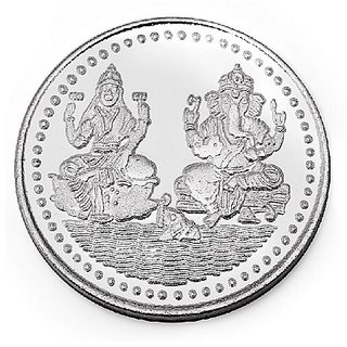 silver coin 10gm laxmi ganesh coin for diwali pujan by CEYLONMINE