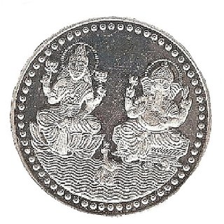                       silver coin laxmi ganesh 10gm natural  pure silver coin for DIWALI by CEYLONMINE                                              