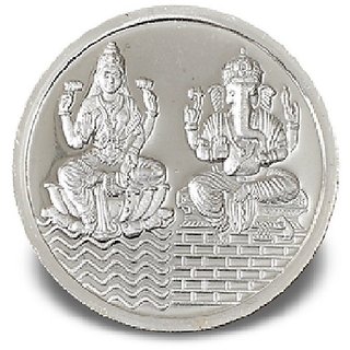                       10gm silver coin laxmi  ganesh coin by CEYLONMINE                                              