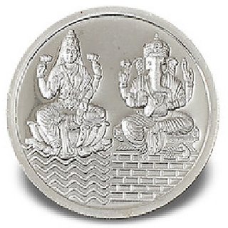                       silver coin laxmi ganesh 10gm natural  pure silver coin for DIWALI by CEYLONMINE                                              