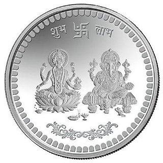                       silver coin 10gm laxmi ganesh coin for diwali pujan by CEYLONMINE                                              