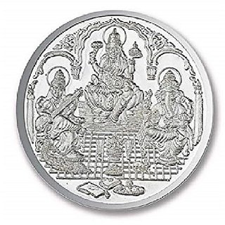                       CEYLONMINE 10 gram Silver Ganesh  Laxmi Ji Coin                                              