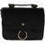 HAQEEBA_Black Leatherette Material Sling Bags For Women