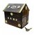 aTOzCRAFTS Hut Shaped Wooden Money Box with Lock Piggy Bank Coin Box Children Gifts