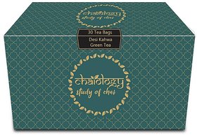 Chaiology Desi Kahwa Green Tea Bags- 30 Tea Bags