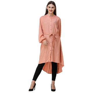                       SILK ROUTE London Balloon Sleeve Muted Clay Full Front Open Top For Women Height 5'0 inch                                              