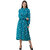 SILK ROUTE London Teal Gathered Waist Midi Dress For Women Height 5'4 inch
