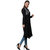 SILK ROUTE London Black Mandarin Collar Embroidery Midi For Women Height 5'8 inch