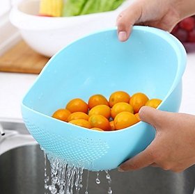Aarom Multipurpose Plastic Rice Pulses Fruits Vegetable Noodles Pasta Washing Bowl  Strainer Washer(Pack of 1).