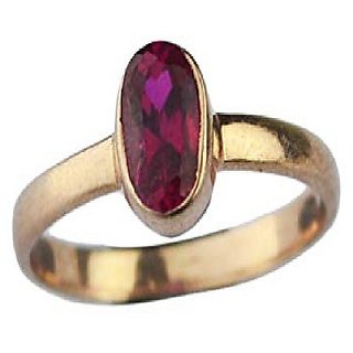                       CEYLONMINE- Ruby Stylish Ring 5.25 Ratti Manik Gold Plated Designer Ring For Unisex                                              
