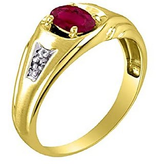                       Astrological Precious Stone Ruby/Manik 5.25 Ratti Stone ring original stone gold plated Ruby ring by CEYLONMINE                                              
