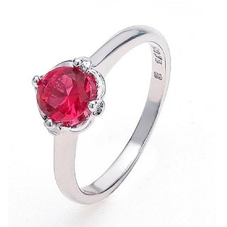                       Lab Certified Ruby Silver plated ring original & Unheated Stone  Ruby  designer finger ring by CEYLONMINE                                              