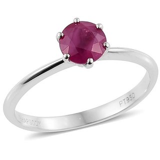                       5.25 Ratti Natural Ruby Silver Plated Ring Original  Certified Stone Ruby(Chunni) Ring(Anguthi) For Unisex BY CEYLONMINE                                              