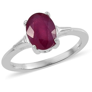                       Original 5.25 Ratti Ruby Gemstone  Silver Plated Ring Natural  Effective Manik Ring By CEYLONMINE                                              