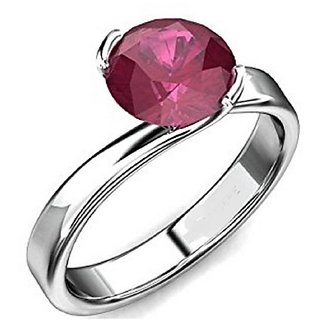                       Precious Stone Ruby Silver Plated Finger Ring Unheated  Untreated Manik(Chuuni) Stone Designer Ring By CEYLONMINE                                              