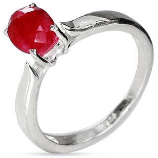                       Original Ruby Stone 5.25 Ratti  Ring Original & Natural Manik/Chunni Silver Plated Ring Adjustable Ring For Unisex By CEYLONMINE                                              