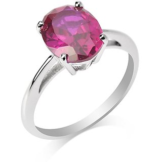                       Astrological &Precious Stone Ruby/Manik 5.25 Ratti Stone ring original stone silver plated Ruby ring by CEYLONMINE                                              