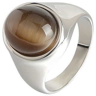                       Astrological  Precious Stone Tiger's Eye  6.25 Ratti Stone ring original stone silver plated Ruby ring by CEYLONMINE                                              