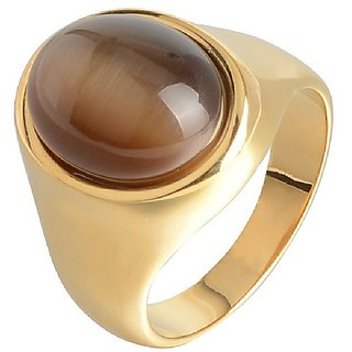                       Natural Tiger's Eye  Stone 5.25 Ratti  Ring Original  Natural Tiger's Eye  Silver Plated Ring Adjustable Ring For Unisex By CEYLONMINE                                              