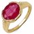 Ruby 5.25 Ratti Stone  Ring Original  Natural Manik Gold Plated Ring Adjustable Ring For Unisex By CEYLONMINE