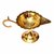 Nawani Brass Table Diya, Puja Diya with Curved Brass Handle for Grip (Set of 1), Size - 2.2/5 inch