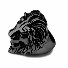 Nawani Stainless Steel Roaring Lion Head Unique Design Ring for Men and Boys, Size Free.