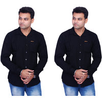 La Milano Men's Solid Cotton Casual Shirt