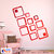 Look Decor-12 Square-(Red-Pack of 12)-3D Acrylic Mirror Wall Stickers Decoration for Home Wall Office Wall Stylish and Latest Product Code Number 4