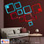 Look Decor-12 Square-(Blue Red-Pack of 12)-3D Acrylic Mirror Wall Stickers Decoration for Home Wall Office Wall Stylish and Latest Product Code Number 16