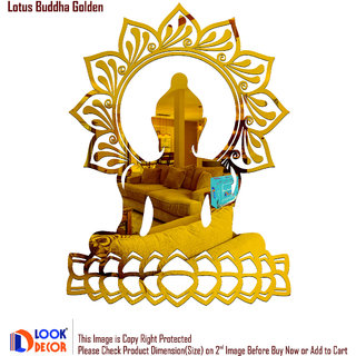                       Look Decor-Lotus Buddha-(Golden-Pack of 1)-3D Acrylic Mirror Wall Stickers Decoration for Home Wall Office Wall Stylish and Latest Product Code Number 731                                              