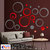 Look Decor-20 Ring And Dots-(Red Grey-Pack of 20)-3D Acrylic Mirror Wall Stickers Decoration for Home Wall Office Wall Stylish and Latest Product Code Number 932