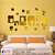 Look Decor-18 Large Square And Dots-(Golden-Pack of 18)-3D Acrylic Mirror Wall Stickers Decoration for Home Wall Office Wall Stylish and Latest Product Code Number 1374