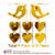 Look Decor-2 Loving Bird 5 Heart-(Golden-Pack of 9)-3D Acrylic Mirror Wall Stickers Decoration for Home Wall Office Wall Stylish and Latest Product Code Number 1379