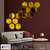 Look Decor-14 Hexagon-(Golden-Pack of 14)-3D Acrylic Mirror Wall Stickers Decoration for Home Wall Office Wall Stylish and Latest Product Code Number 1082