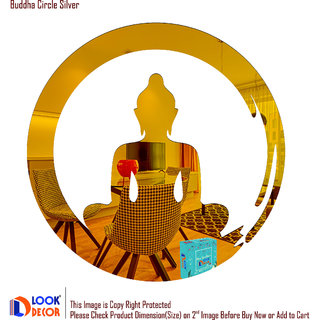                       Look Decor-Buddha Circle-(Golden-Pack of 1)-3D Acrylic Mirror Wall Stickers Decoration for Home Wall Office Wall Stylish and Latest Product Code Number 1501                                              