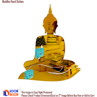                       Look Decor-Buddha Hand-(Golden-Pack of 2)-3D Acrylic Mirror Wall Stickers Decoration for Home Wall Office Wall Stylish and Latest Product Code Number 1507                                              