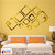 Look Decor-12 Square-(Golden-Pack of 12)-3D Acrylic Mirror Wall Stickers Decoration for Home Wall Office Wall Stylish and Latest Product Code Number 854