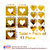 Look Decor-5 Square 8 Hearts-(Golden-Pack of 13)-3D Acrylic Mirror Wall Stickers Decoration for Home Wall Office Wall Stylish and Latest Product Code Number 1484