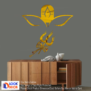                       Look Decor-Shiv Netra-(Golden-Pack of 1)-3D Acrylic Mirror Wall Stickers Decoration for Home Wall Office Wall Stylish and Latest Product Code Number 1542                                              