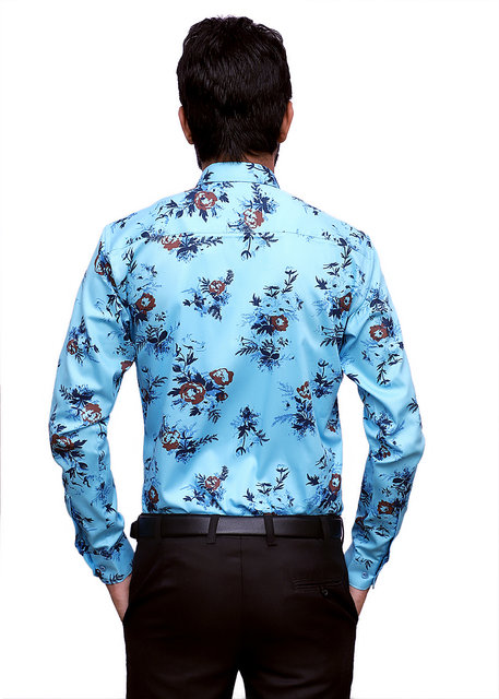 sky blue party wear shirt